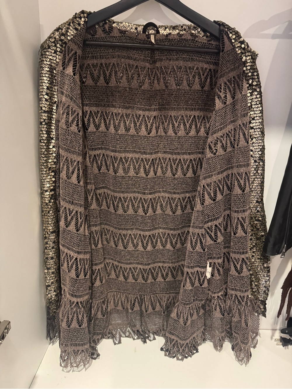 Free People Stardust Lace Metallic Sequin Jacket - Picture 5 of 5